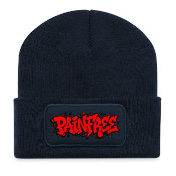 Lettrage de peintre graffiti - Beanie recyclé à patch - bleu marine - Devant