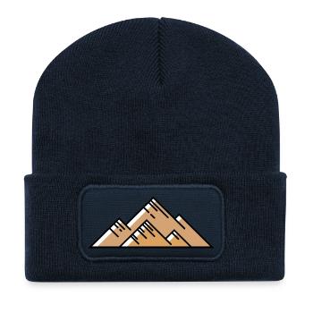 Monts de Berge - Beanie recyclé à patch - bleu marine - Devant
