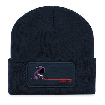 Dead Line Deadline Humor - Recycelte Patch Beanie - French Navy - Vorne
