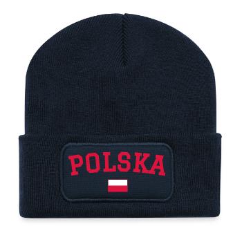 Drapeau polonais : Rouge - Beanie recyclé à patch - bleu marine - Devant