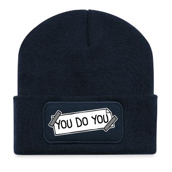 You Do You Funny Self-Confidence Freedom Logo - Recycled Patch Beanie - french navy - Front