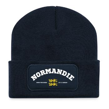 Normandie Pour Toujours Et A Jamais T-Shirt Cad... - Beanie recyclé à patch - bleu marine - Devant