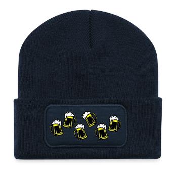 Beer Beer Glass Beer Mug - Recycled Patch Beanie - french navy - Front