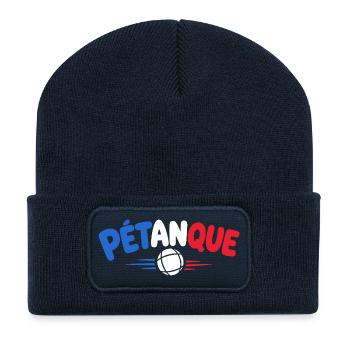 Pétanque Arc en Couleurs - Beanie recyclé à patch - bleu marine - Devant