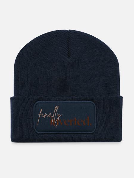 Finally Inverted – Pole Dance Milestone - Recycelte Patch Beanie - French Navy