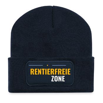 Rentierfreie Zone – Lustiges Weihnachtsshirt - Recycelte Patch Beanie - French Navy - Vorne