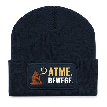 Atme. Bewege. – Rutschfeste Yoga-Fans – Yoga. - Recycelte Patch Beanie - French Navy - Vorne