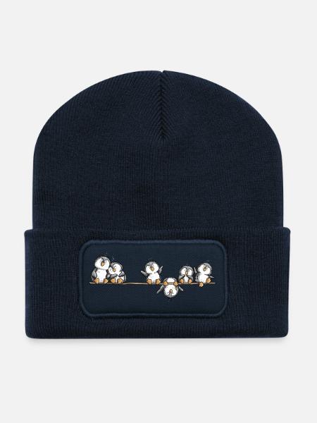 Pinguine Team Antarktis Tierhumor Cartoon - Recycelte Patch Beanie - French Navy