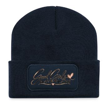 Good Girl‘s Have Plans - Recycelte Patch Beanie - French Navy - Vorne