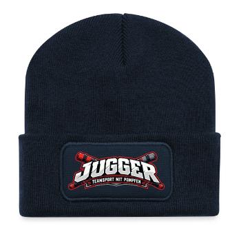 Jugger Teamlogo Banner RotSchwarz - Recycelte Patch Beanie - French Navy - Vorne