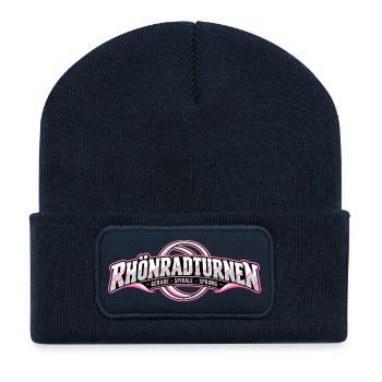 Rhönradturnen Neon Logo - Recycelte Patch Beanie - French Navy - Vorne