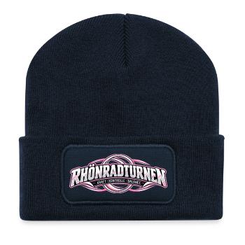 Rhönradturnen Logo Kraft Kontrolle Balance - Recycelte Patch Beanie - French Navy - Vorne