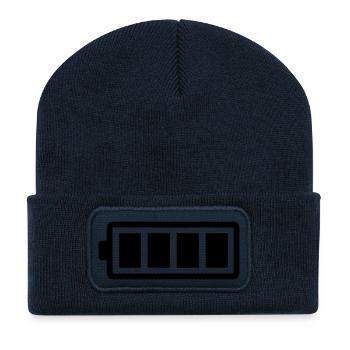 Akku, voll aufgeladen - Recycelte Patch Beanie - French Navy - Vorne
