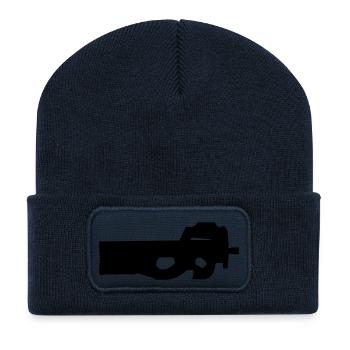 gun rifle pistol weapon military m16 - Recycelte Patch Beanie - French Navy - Vorne