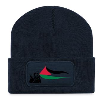 Free Palestine - Recycelte Patch Beanie - French Navy - Vorne