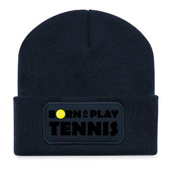 Born to play Tennis - Beanie recyclé à patch - bleu marine - Devant