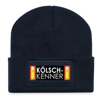 Kölsch Kenner Bierliebhaber Shirt - Recycelte Patch Beanie - French Navy - Vorne