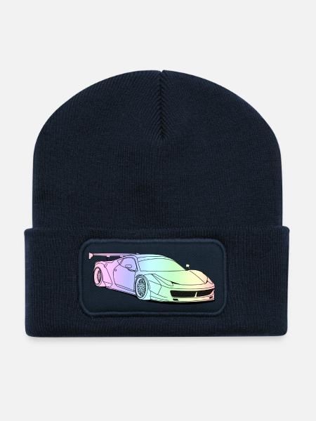 custom car colourful - Recycelte Patch Beanie - French Navy