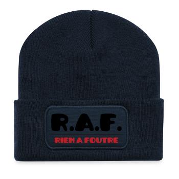 R.A.F. - Rien à foutre :) - Beanie recyclé à patch - bleu marine - Devant