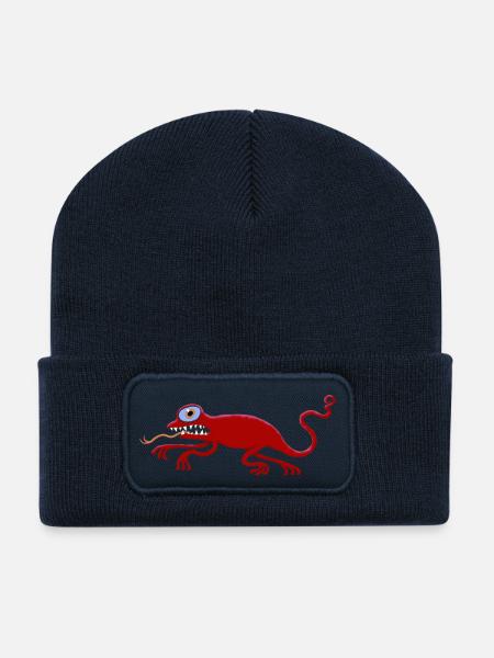 ulkige Echse-rot - Recycelte Patch Beanie - French Navy