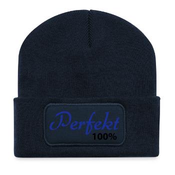 Perfekt 100% - Recycelte Patch Beanie - French Navy - Vorne