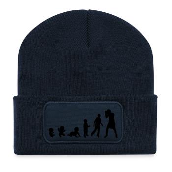 evolution homme human sport boxe - Beanie recyclé à patch - bleu marine - Devant