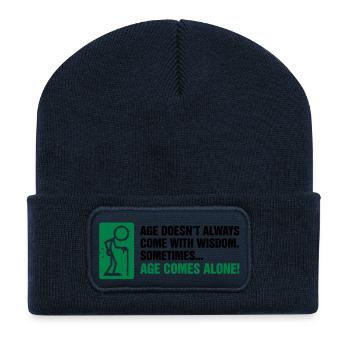 Mit dem Alter kommt meistens nur das Alter - Recycelte Patch Beanie - French Navy - Vorne