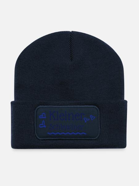 Kleiner Schlawiner Kinder Baby Geschenk Idee - Recycelte Patch Beanie - French Navy