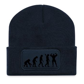 Evolution of Bodybuilder - Beanie recyclé à patch - bleu marine - Devant