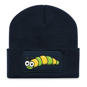 chenille - Beanie recyclé à patch - bleu marine - Devant
