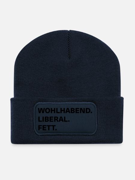 wohlhabend liberal fett - Recycelte Patch Beanie - French Navy