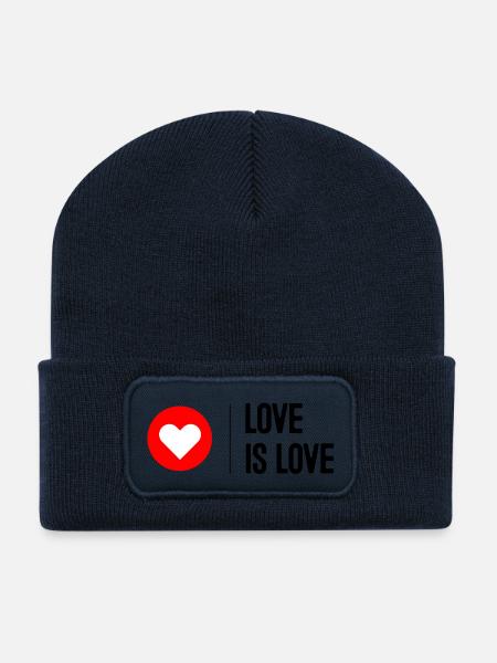 Love is Love - Recycelte Patch Beanie - French Navy