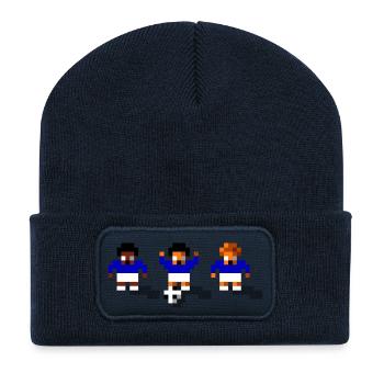 Soccer Blue and White - Recycled Patch Beanie - french navy - Front
