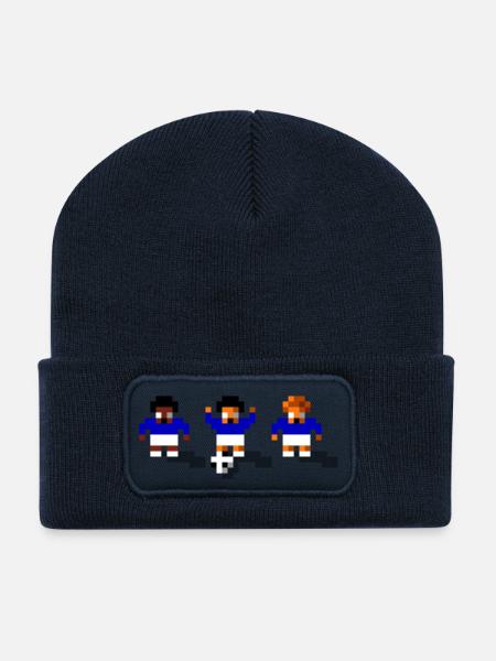 Soccer Blue and White - Recycled Patch Beanie - french navy