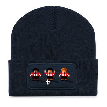 Soccer Red and - Recycled Patch Beanie - french navy - Front