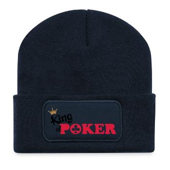 poker - Beanie recyclé à patch - bleu marine - Devant