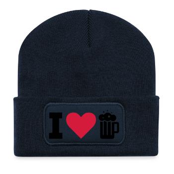 I LOVE BEER / I LOVE BEER - Recycled Patch Beanie - french navy - Front