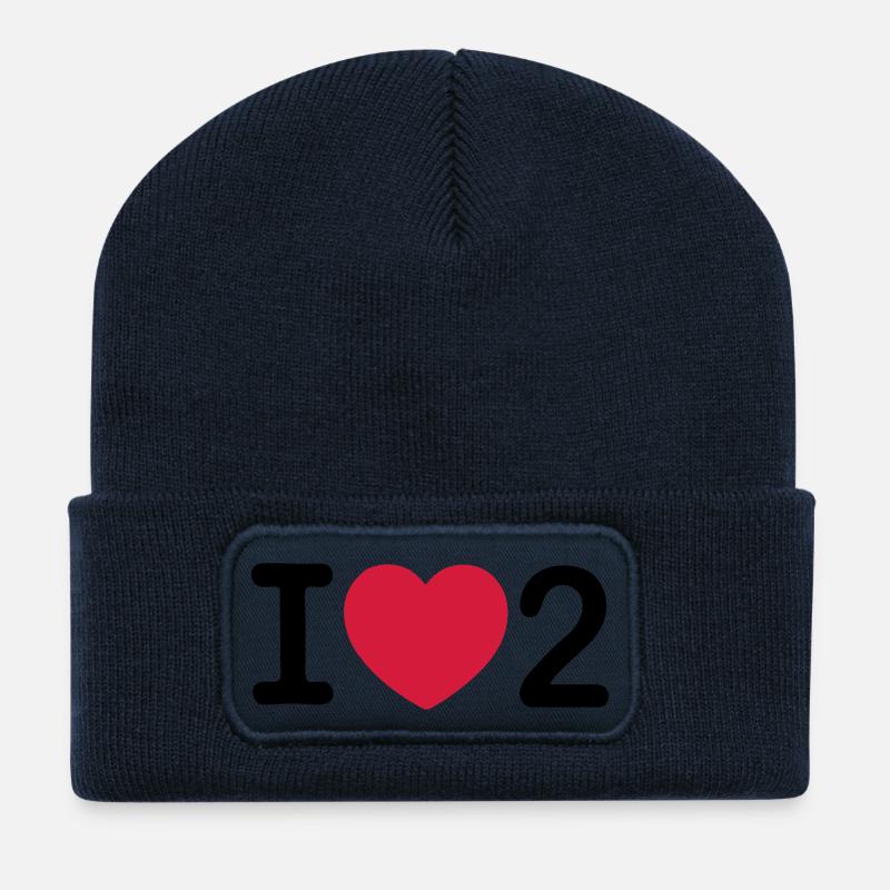 I love 2 - Recycelte Patch Beanie - French Navy