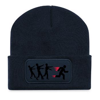Run From Zombies - Recycled Patch Beanie - french navy - Front