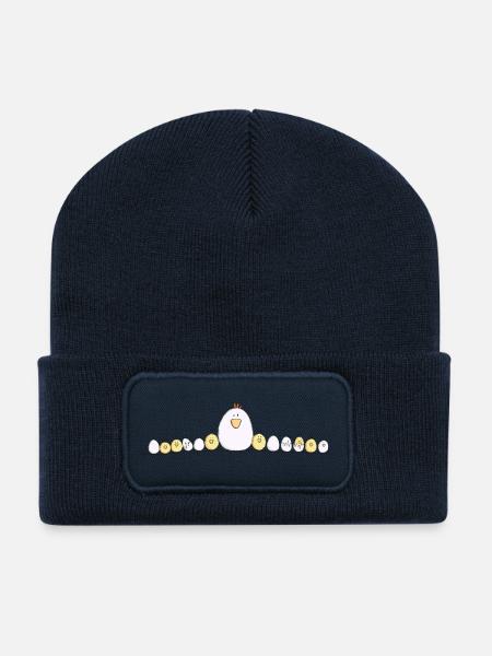 Mama Huhn Mit Kücken I Lustige Hühner - Recycelte Patch Beanie - French Navy