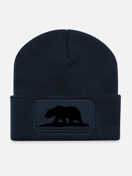 California - Beanie recyclé à patch - bleu marine