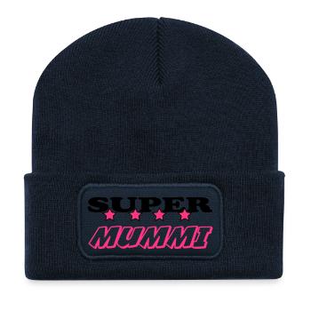Super mummi - Recycelte Patch Beanie - French Navy - Vorne
