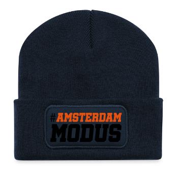 amsterdam modus - Recycelte Patch Beanie - French Navy - Vorne