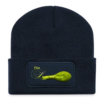 Die Luft ist raus.... - Recycelte Patch Beanie - French Navy - Vorne