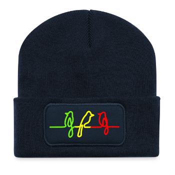 Three little birds Reggae Rasta Jamaica Oiseau - Beanie recyclé à patch - bleu marine - Devant