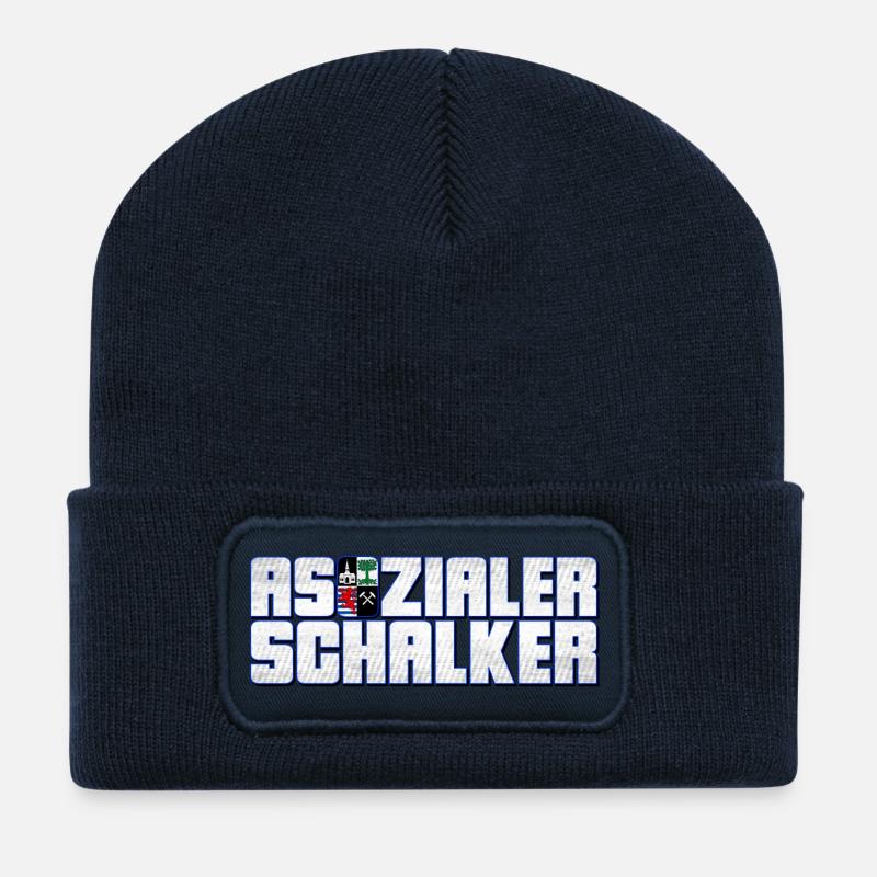Asozialer Schalker | Gelsenkirchen Schalke - Recycelte Patch Beanie - French Navy