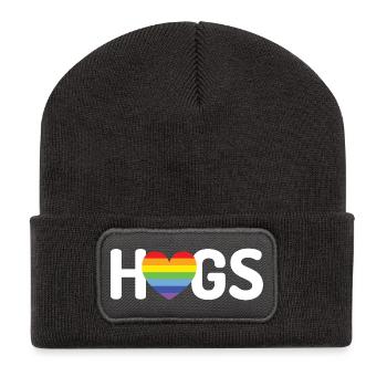 Câlins LGBT - Beanie recyclé à patch - charbon - Devant
