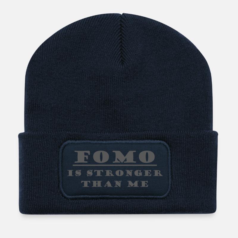 FOMO Ist Stärker Als Ich - Recycelte Patch Beanie - French Navy