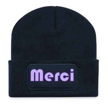 MERCI. MAÎTRESSE. MAÎTRE. MERCI MAÎTRESSE - Beanie recyclé à patch - bleu marine - Devant