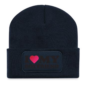 Ich liebe meinen Freund - Recycelte Patch Beanie - French Navy - Vorne